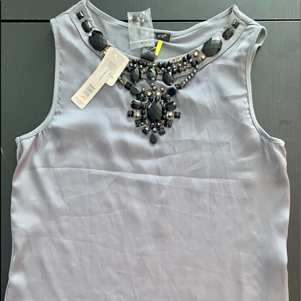 August Silk gray tank Sz M